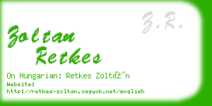 zoltan retkes business card